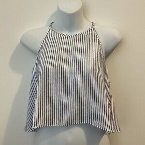 Zara Basic Medium Pin Stripe  Crop Top